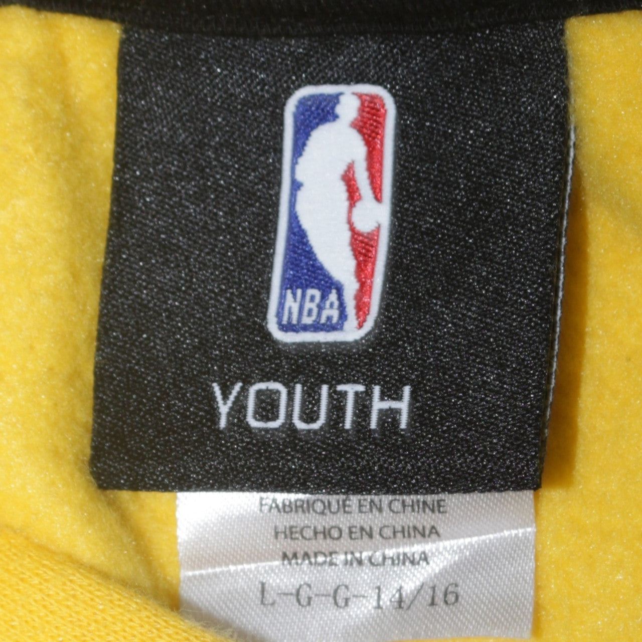NBA Boys Yellow Los Angeles Lakers Pullover Hoodie Size 14-15 Years