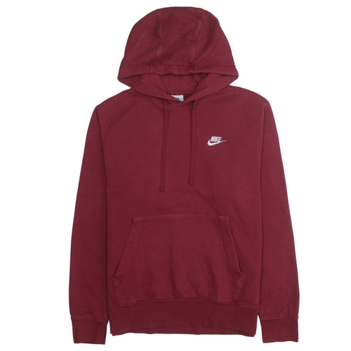 Nike Mens Red Pullover Hoodie M Regular Fit Fleece Sweatshirt