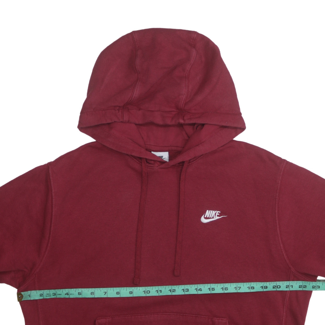 Nike Mens Red Pullover Hoodie M Regular Fit Fleece Sweatshirt