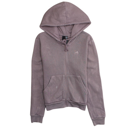 Adidas Women's Purple Full Zip Hoodie Size 12 Fleece Lined Casual