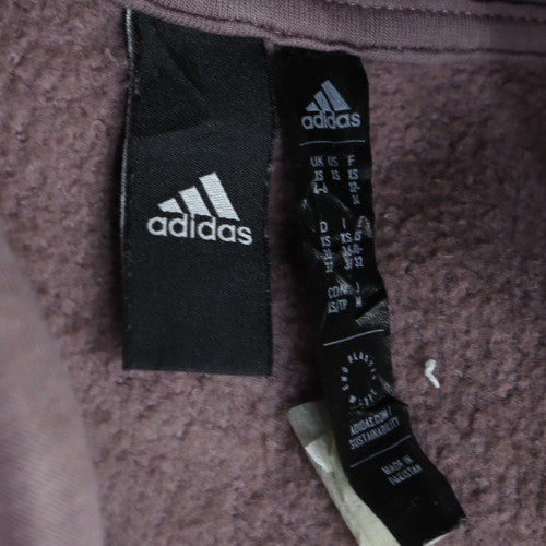 Adidas Women's Purple Full Zip Hoodie Size 12 Fleece Lined Casual