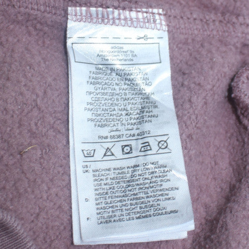 Adidas Women's Purple Full Zip Hoodie Size 12 Fleece Lined Casual