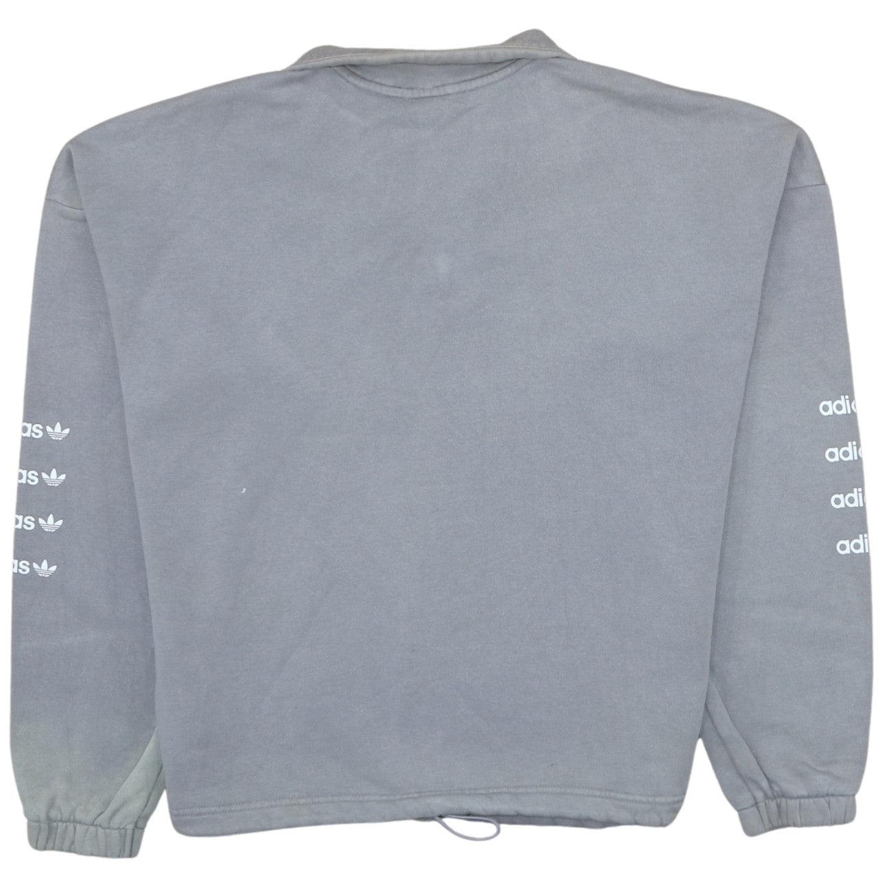 Adidas Women Grey 1/4 Zip Sweatshirt Size 12 Fleece Lined Casual
