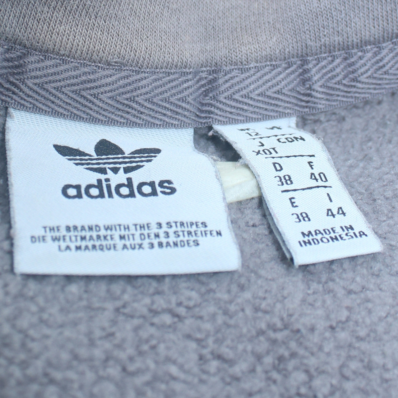 Adidas Women Grey 1/4 Zip Sweatshirt Size 12 Fleece Lined Casual