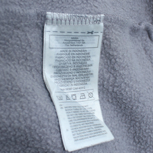 Adidas Women Grey 1/4 Zip Sweatshirt Size 12 Fleece Lined Casual