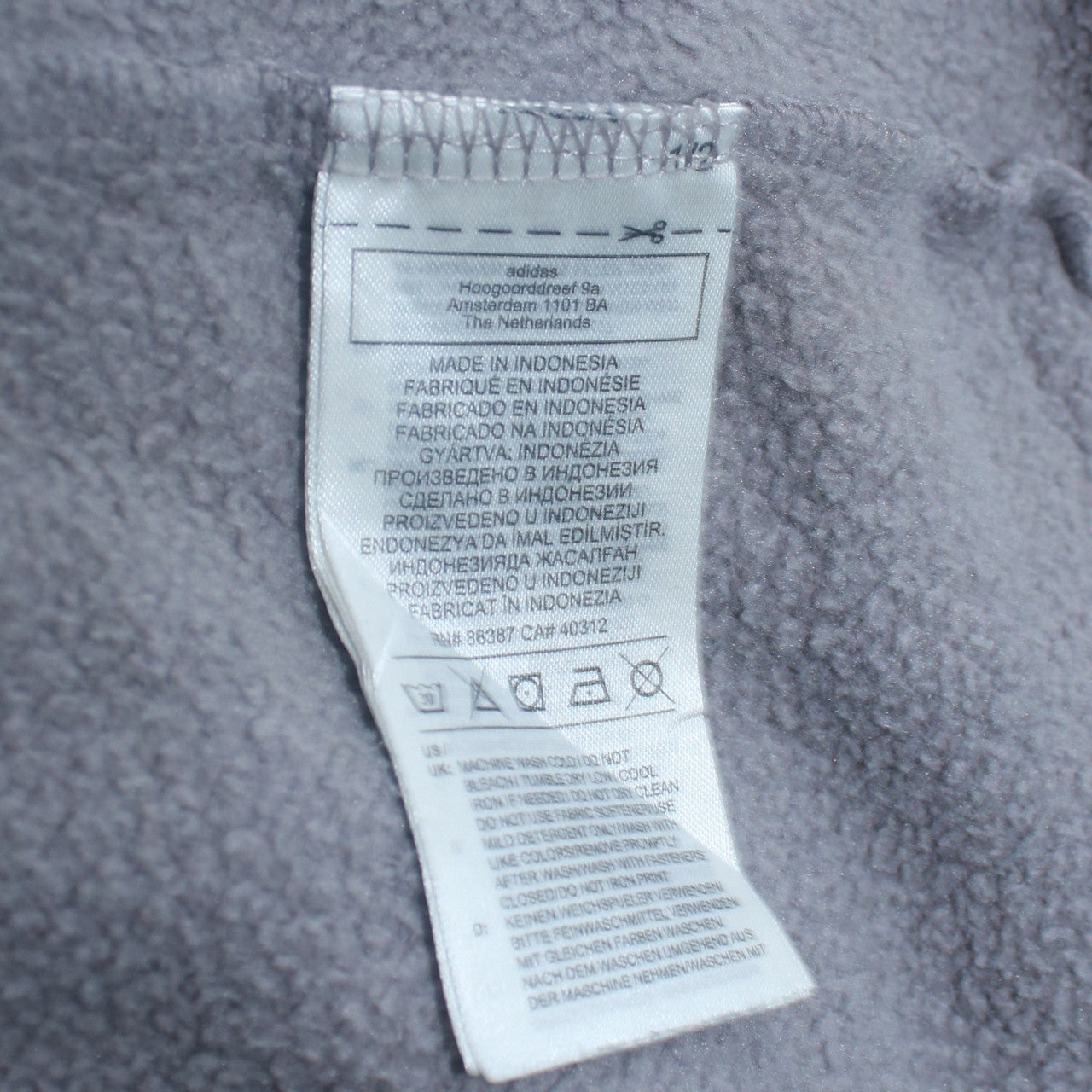Adidas Women Grey 1/4 Zip Sweatshirt Size 12 Fleece Lined Casual