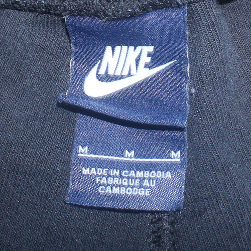 Nike Men's Black Jogger Trousers Size M with Logo and Zip Pockets