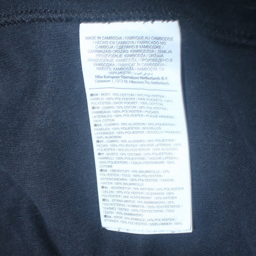 Nike Men's Black Jogger Trousers Size M with Logo and Zip Pockets