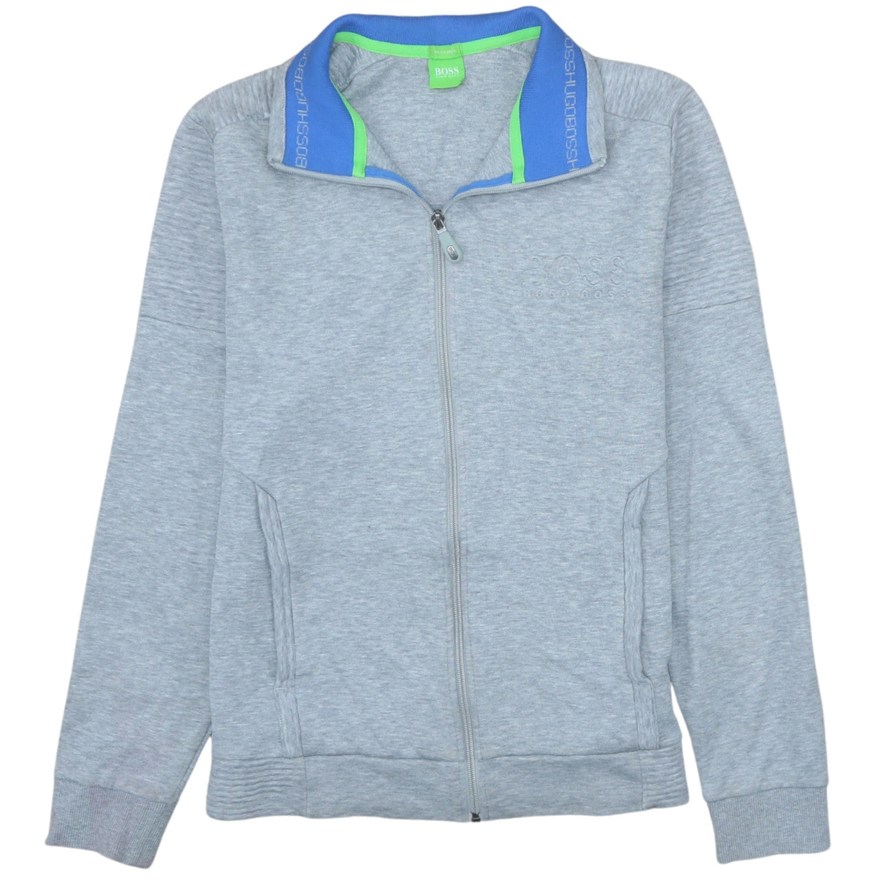 Hugo Boss Men's Grey Full Zip Logo Sweatshirt Size M Regular Fit