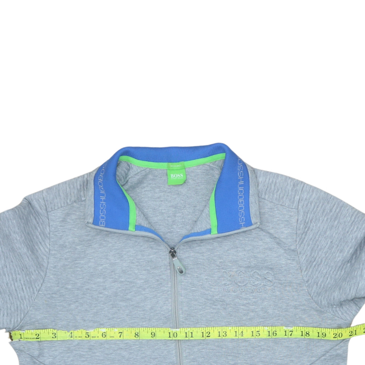 Hugo Boss Men's Grey Full Zip Logo Sweatshirt Size M Regular Fit