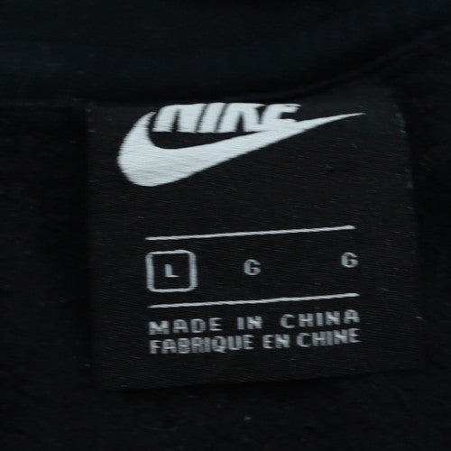 Nike Womens Black L 1/4 Zip Pullover Sweatshirt Just Do It Logo