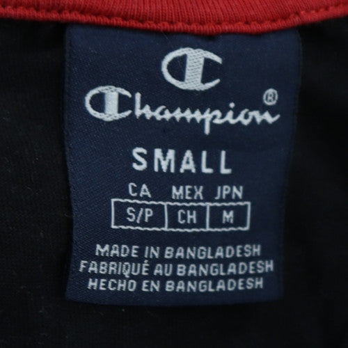 Champion Men's Black Sleeveless Crew Neck Cotton Sports T-Shirt Small
