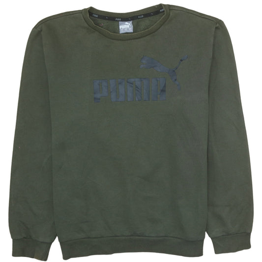 Puma Men's Green Logo Crew Neck Pullover Sweatshirt L