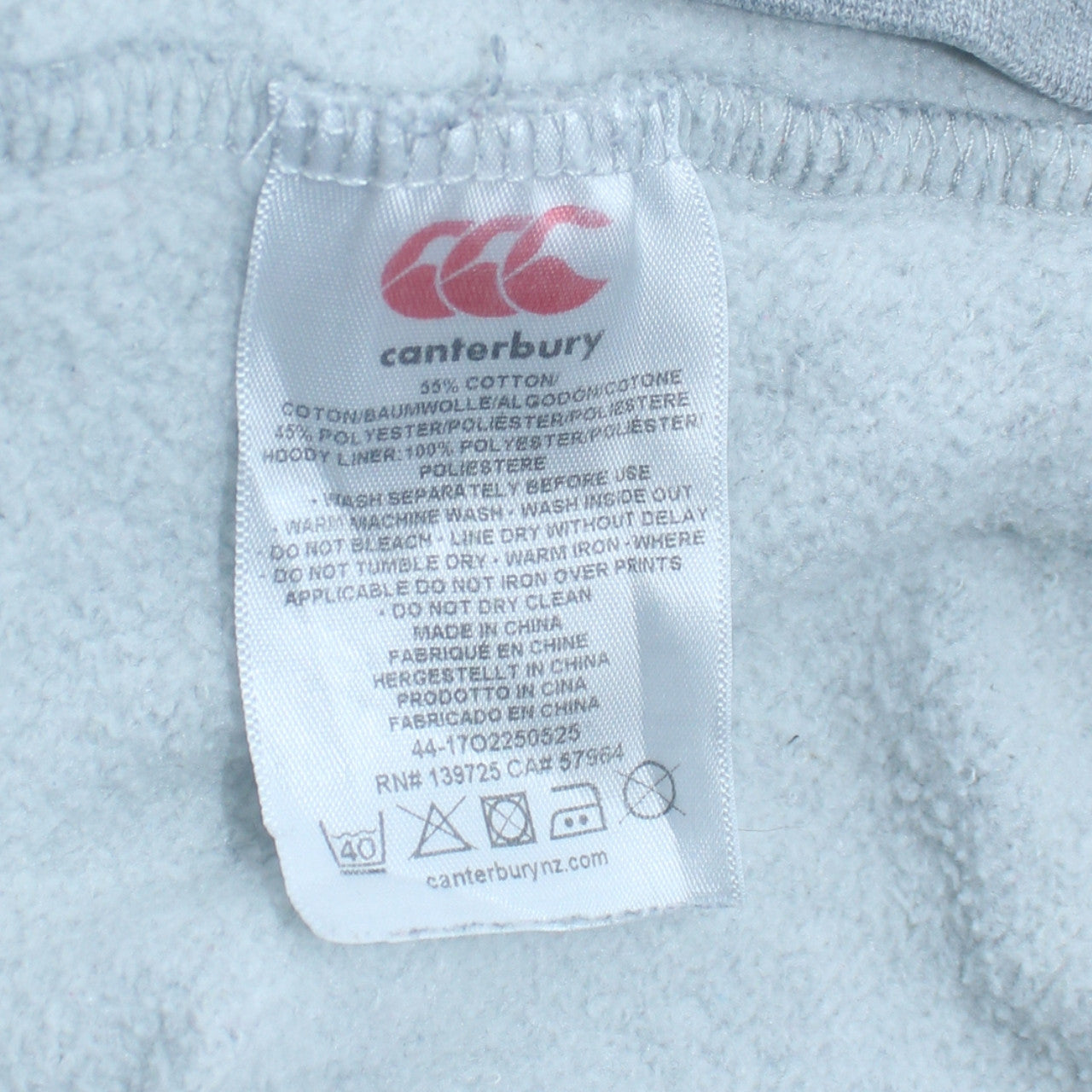 Canterbury Men's Grey Pullover Hoodie Medium Sports Fleece