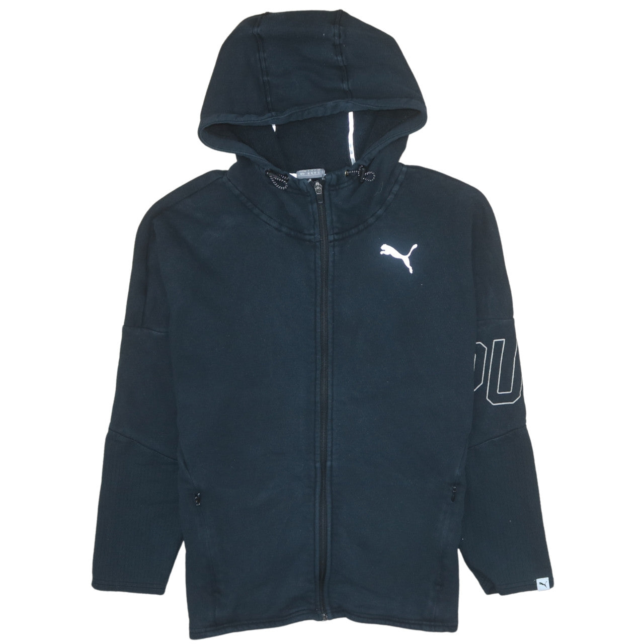 Puma Women's Black Full Zip Hoodie Size 12 Hooded Sweatshirt
