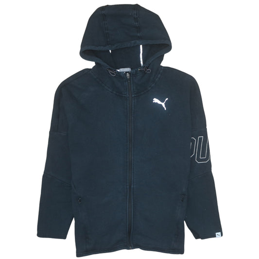 Puma Women's Black Full Zip Hoodie Size 12 Hooded Sweatshirt