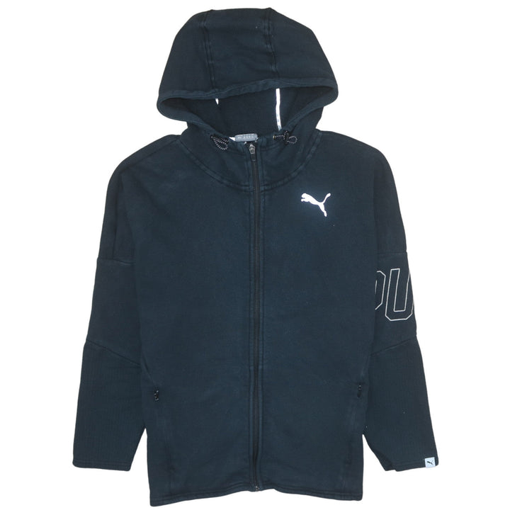 Puma Women's Black Full Zip Hoodie Size 12 Hooded Sweatshirt