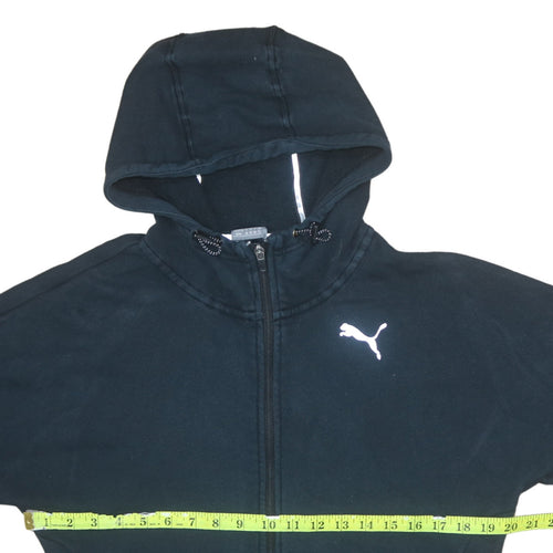 Puma Women's Black Full Zip Hoodie Size 12 Hooded Sweatshirt