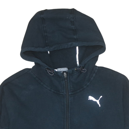Puma Women's Black Full Zip Hoodie Size 12 Hooded Sweatshirt