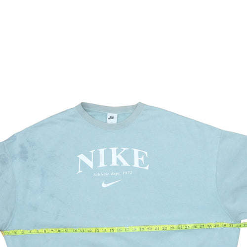 Nike Women’s Blue Pullover Sweatshirt M Logo Crew Neck Casual