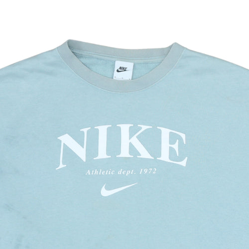 Nike Women’s Blue Pullover Sweatshirt M Logo Crew Neck Casual
