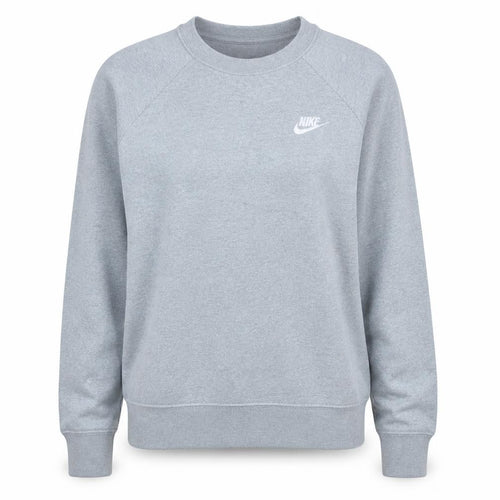 Nike Women Grey Crew Neck Long Sleeve Sweatshirt L Cotton Blend