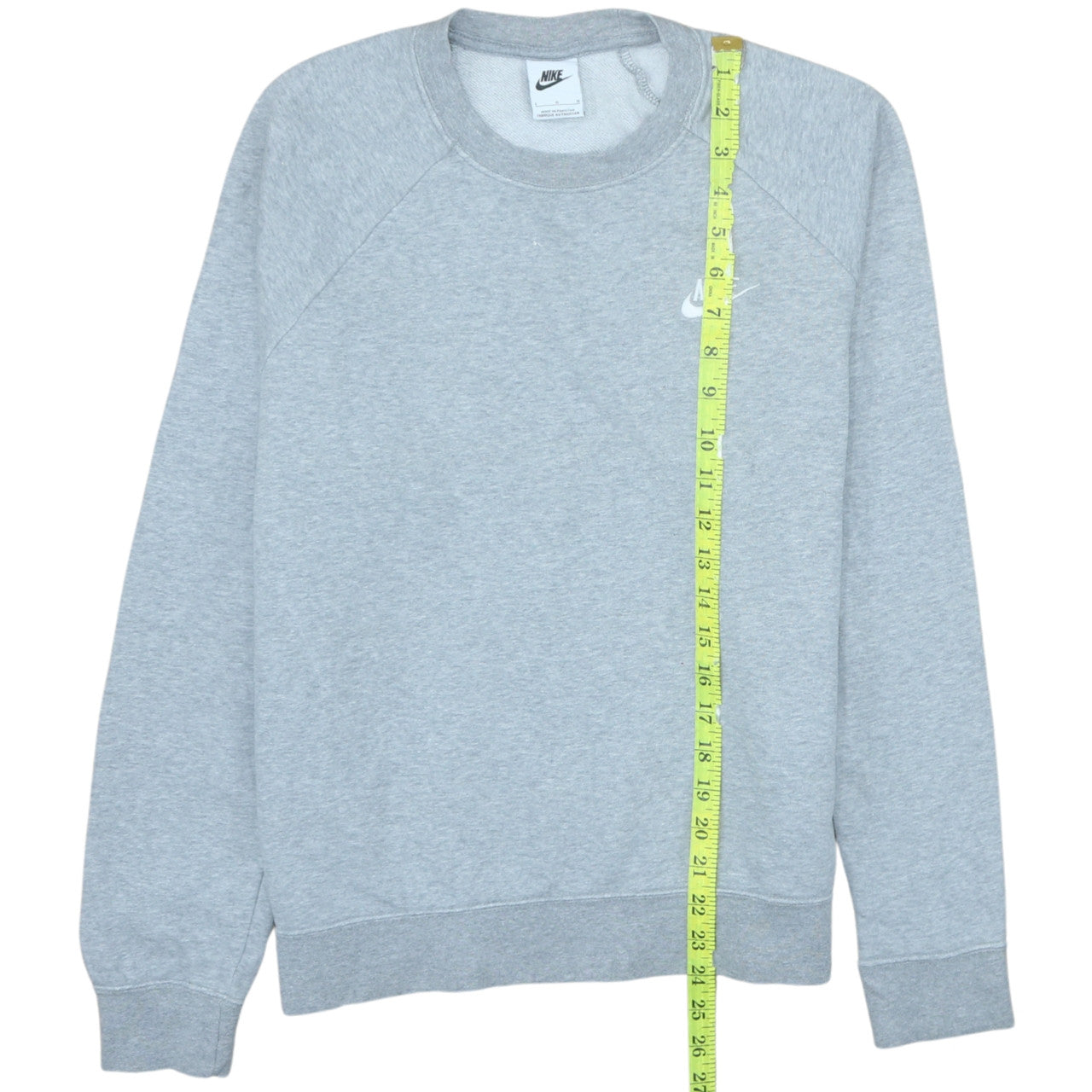 Nike Women Grey Crew Neck Long Sleeve Sweatshirt L Cotton Blend