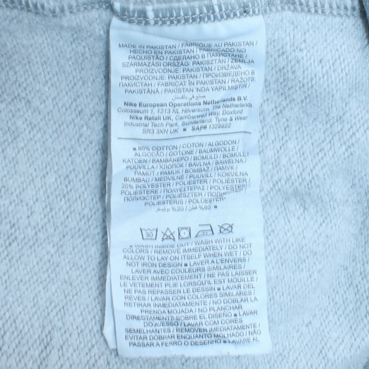 Nike Women Grey Crew Neck Long Sleeve Sweatshirt L Cotton Blend