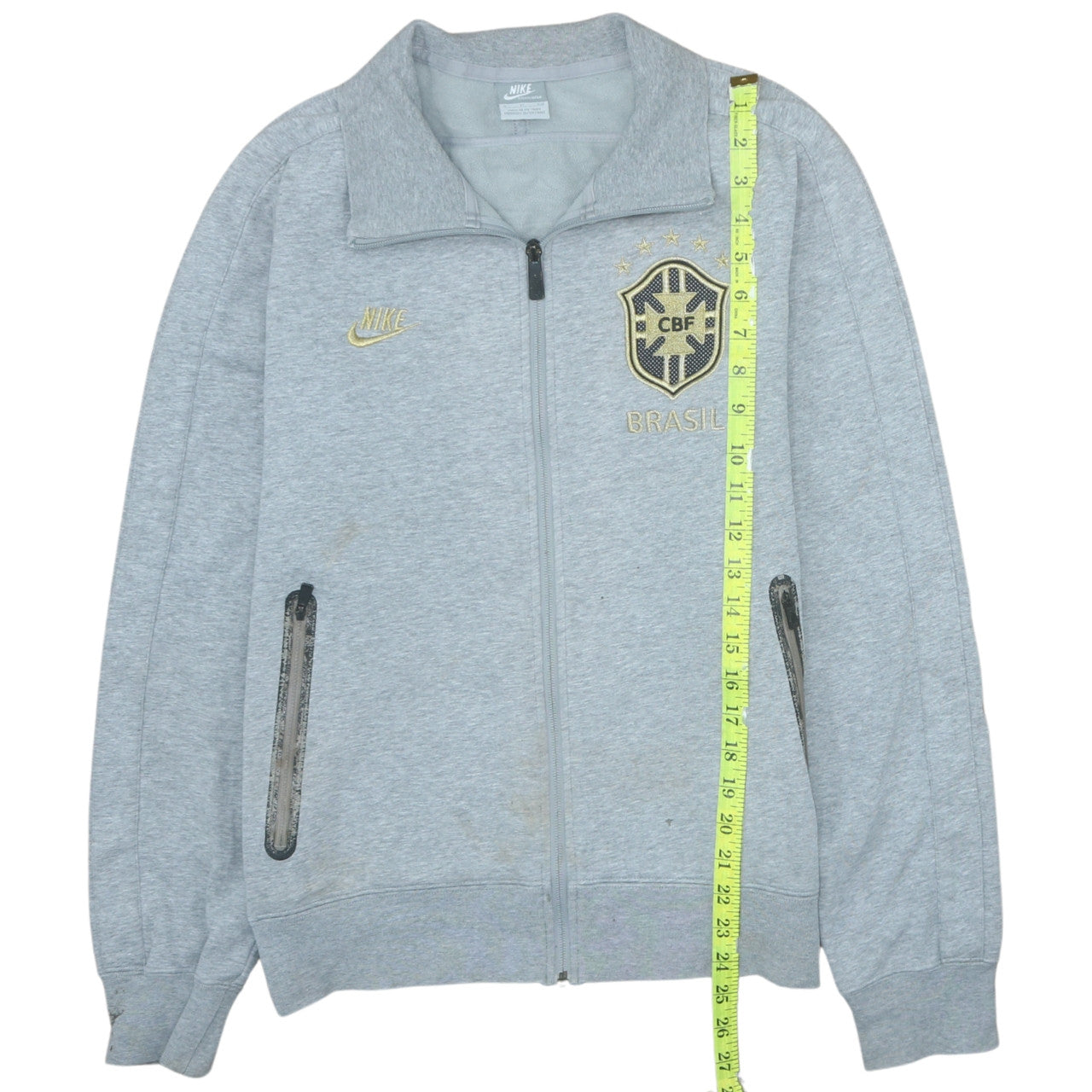 Nike Men’s Grey Brasil CBF Track Jacket Size S Full Zip Sportswear