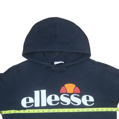 Ellesse Men's Blue Pullover Hoodie Logo Print Cotton Size M