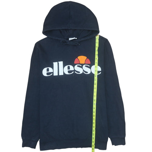 Ellesse Men's Blue Pullover Hoodie Logo Print Cotton Size M