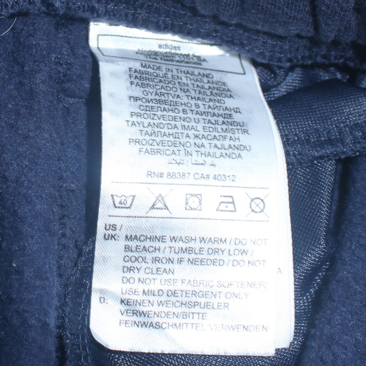 Adidas Boys Blue Jogger Sweatpants 13-14 Years Fleece Elastic Waist