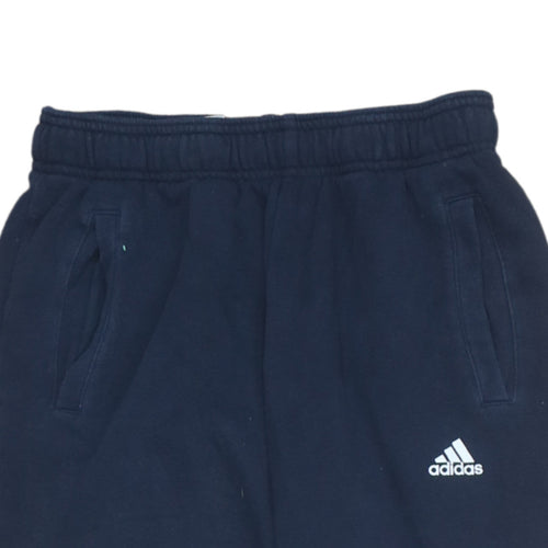 Adidas Boys Blue Jogger Sweatpants 13-14 Years Fleece Elastic Waist