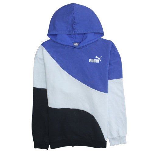 Puma Boys Blue Colourblock Pullover Hoodie Size 15-16 Years