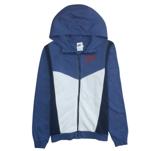 Nike Boys Blue Full Zip Hoodie XL Fleece Colourblock Sportswear