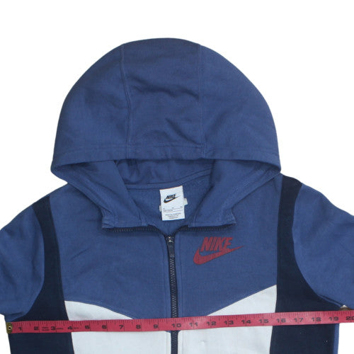 Nike Boys Blue Full Zip Hoodie XL Fleece Colourblock Sportswear