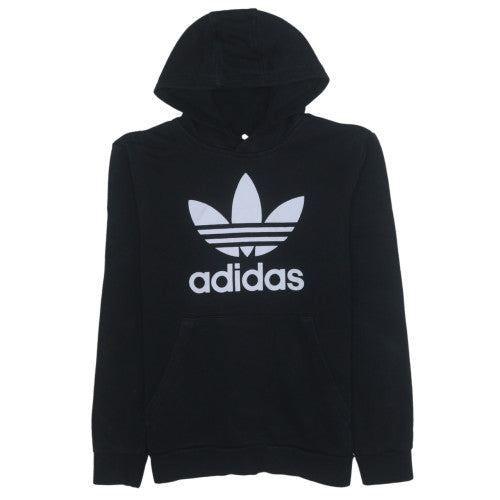 Adidas Boys Black Pullover Fleece Hoodie 13-14 Years Regular Fit