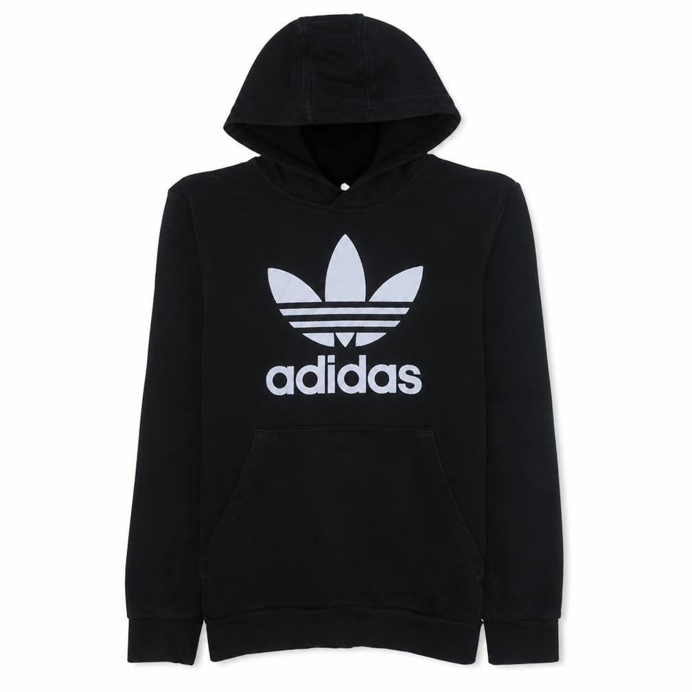 Adidas Boys Black Pullover Fleece Hoodie 13-14 Years Regular Fit