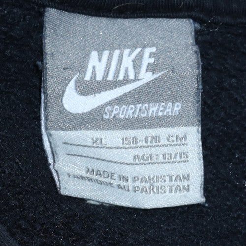 Nike Boys Black Pullover Hoodie XL 13-15 Years Classic Fleece Sweatshirt