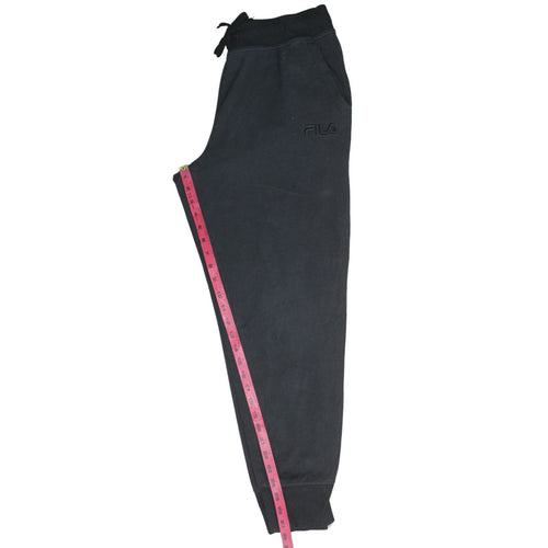 Fila Men's Black Joggers L Regular Fit Elastic Waist Tapered Trousers