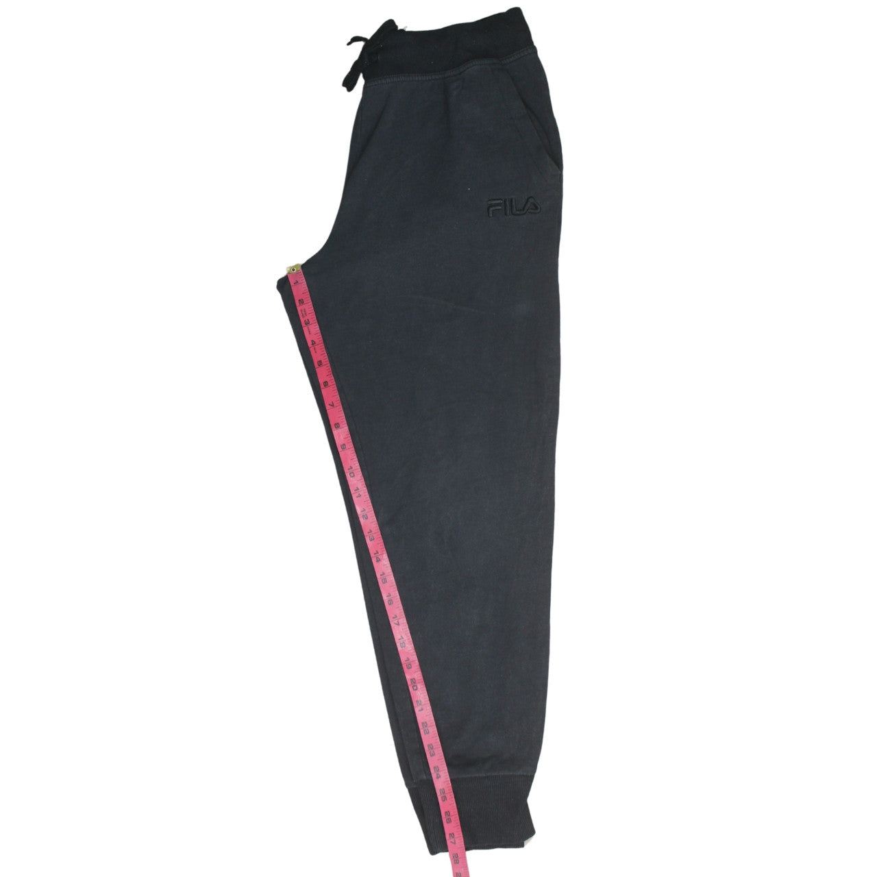 Fila Men's Black Joggers L Regular Fit Elastic Waist Tapered Trousers