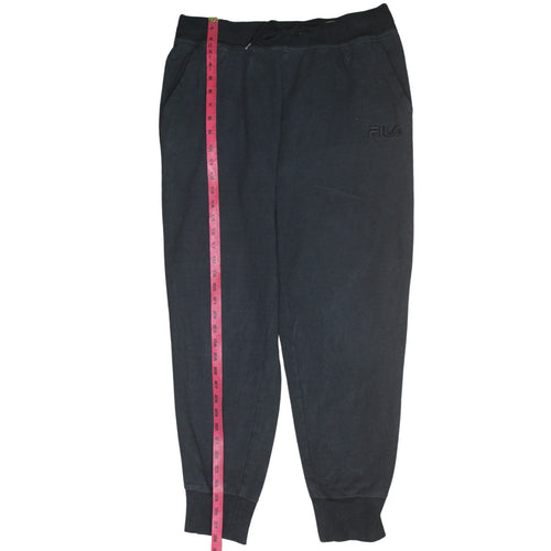 Fila Men's Black Joggers L Regular Fit Elastic Waist Tapered Trousers