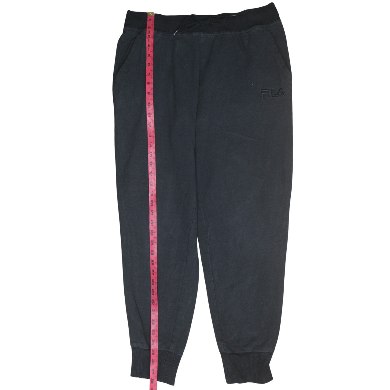 Fila Men's Black Joggers L Regular Fit Elastic Waist Tapered Trousers