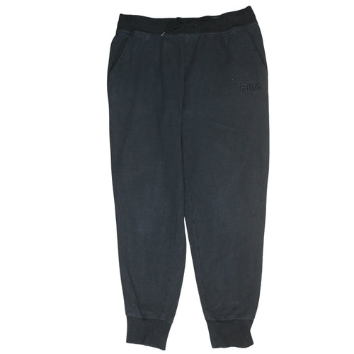 Fila Men's Black Joggers L Regular Fit Elastic Waist Tapered Trousers