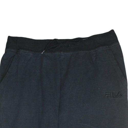 Fila Men's Black Joggers L Regular Fit Elastic Waist Tapered Trousers