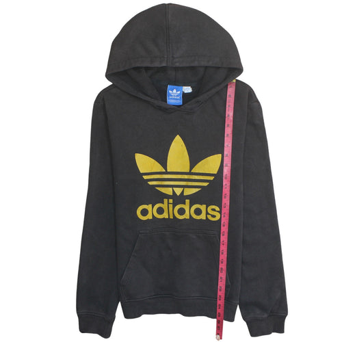 Adidas Men's Black Gold Logo Pullover Hoodie Size M