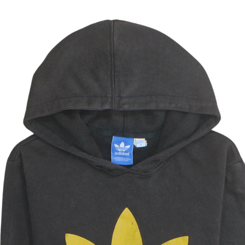 Adidas Men's Black Gold Logo Pullover Hoodie Size M