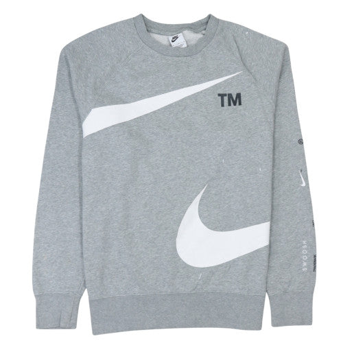 Nike Men's Grey Crew Neck Graphic Print Sweatshirt M