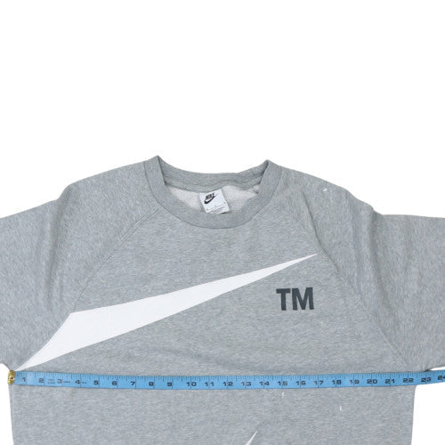 Nike Men's Grey Crew Neck Graphic Print Sweatshirt M