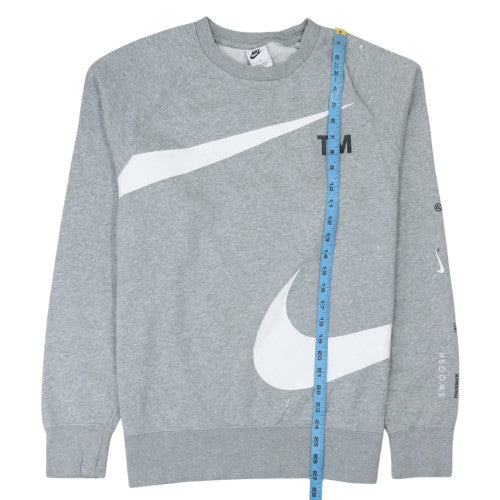 Nike Men's Grey Crew Neck Graphic Print Sweatshirt M